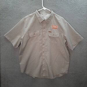 Orvis Shirt Adult Extra Large Tan Stretch Outdoors Camping Fishing Hiking Work